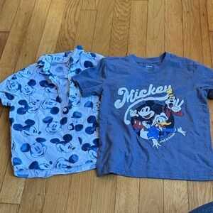 Disney Mickey Mouse Kids Button-Up and T-Shirt - Blue and Gray